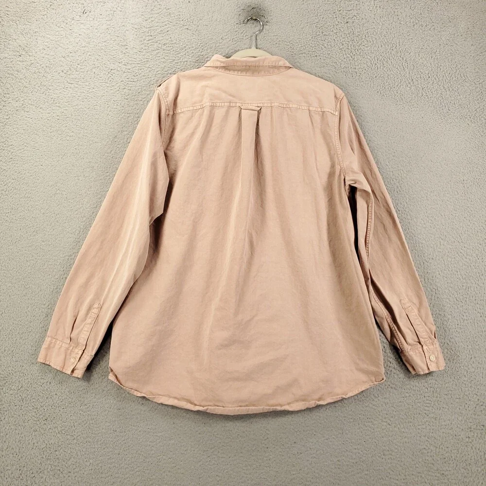 Banana Republic Button Up Womens XL Pink Ivory Soft Wash Military Safari Utility - Picture 7 of 10